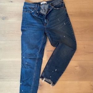 The Skinny high rise, medium ripped wash